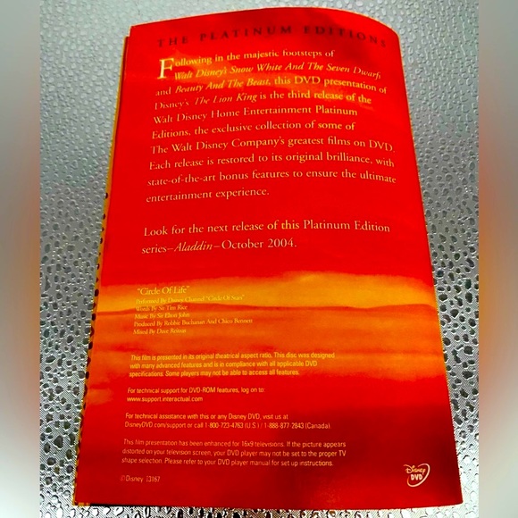 “Disney” Lion King- 2 Disc Special Edition DVD - Picture 9 of 10